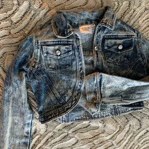 Girls crop denim jacket